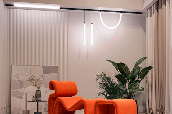 Дизайнерская мебель и MAG FLEX в стильной гостиной