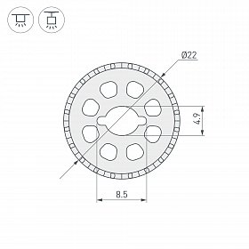 Силиконовый профиль WPH-FLEX-ROPE-D22-360deg-S8-5m WHITE (Arlight, Силикон)