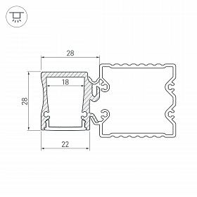 Профиль с экраном ALU-BASE-WH28-2000 ANOD+FROST (Arlight, Металл)