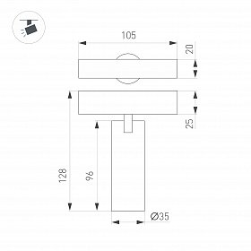 Светильник MAG-SPOT-ZOOM-25-R35-7W Day4000 (BK, 20-55 deg, 24V) (Arlight, IP20 Металл, 5 лет)