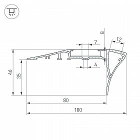 Профиль с экраном ALU-STAIR-D-2000 ANOD+FROST (Arlight, Алюминий)