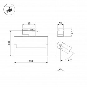 Светильник LGD-LOFT-TRACK-2TR-S170-10W Day4000 (BK, 24 deg, 230V) (Arlight, IP20 Металл, 3 года)