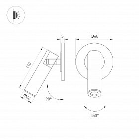 Светильник SP-READER-NB-R60-3W Warm3000 (NI, 20 deg, 230V) (Arlight, IP20 Металл, 3 года)