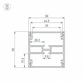 Профиль LINE-5050-DUAL-2000 ANOD (Arlight, Алюминий)