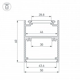 Профиль SL-ARC-5060-LINE-2500 BLACK (Arlight, Алюминий)