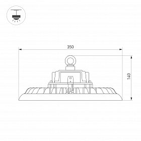 Светильник SP-ARIVA-DIM-R350-200W White5000 (BK, 60 deg, 230V, 0-10V) (Arlight, IP65 Металл, 5 лет)