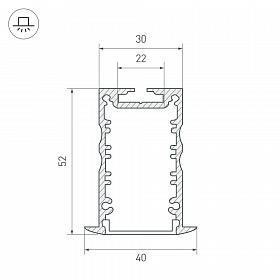 Профиль с экраном ALU-POWER-RS30F-2000 ANOD+FROST (Arlight, Металл)