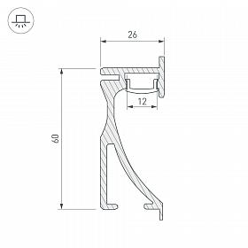 Профиль с экраном ALU-WALL-2000 ANOD+FROST (Arlight, Металл)