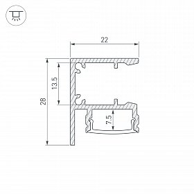 Профиль WALL-2228-2000 ANOD BLACK (Arlight, Алюминий)