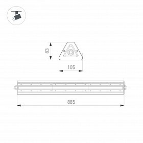 Светильник SP-LAGERN-MOTION-L885-150W Day5000 (WH, 50х90 deg, 230V) (Arlight, IP65 Металл, 5 лет)