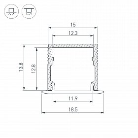 Профиль SL-MINI-15-2000 BLACK (Arlight, Алюминий)