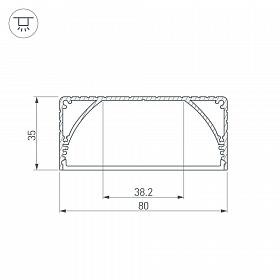 Профиль с экраном ALU-POWER-W80N-2000 ANOD+FROST (Arlight, Алюминий)