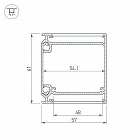 Профиль BOX57-DUAL-2000 ANOD (Arlight, Алюминий)