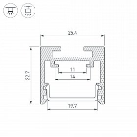 Профиль SL-LINE-2522-2500 WHITE (Arlight, Алюминий)