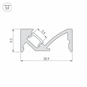 Профиль SL-BEVEL-W21-2000 ANOD BLACK (Arlight, Алюминий)