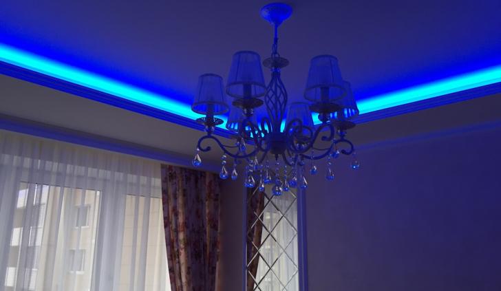 Применение светодиодной ленты Arlight для подсветки гостиной