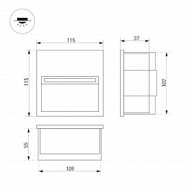 Светильник LTD-TRAIL-S115x115-4W Warm3000 (GR, 70 deg, 230V) (Arlight, IP65 Металл, 3 года)