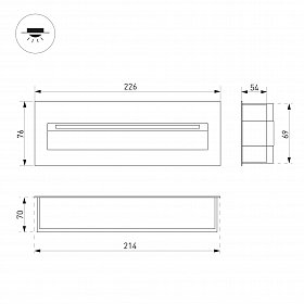 Светильник LTD-TRAIL-S226x76-8W Warm3000 (GR, 65 deg, 230V) (Arlight, IP65 Металл, 3 года)