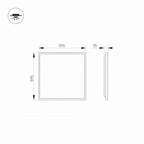 Светильник DL-TITAN-S600x600-40W Day4000-MIX (WH, 120 deg, 30-42V, 950mA) (Arlight, IP20 Металл, 3 года)