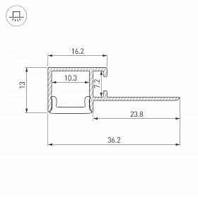 Профиль FANTOM-BENT-W12-TOP-EDGE-2000 ANOD (Arlight, Алюминий)