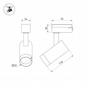 Светильник LGD-SPOT-2TR-R45-7W Day4000 (GD, 24 deg, 230V) (Arlight, IP20 Металл, 3 года)