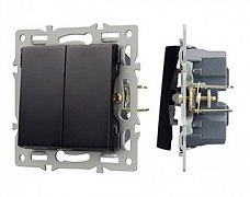 Механизм выключателя двухклавишный непроходной SWT-MK02-PL-BK (250V, 16A) (Arlight, -)