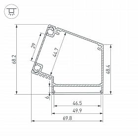 Профиль BOX73-A30-2000 ANOD (Arlight, Алюминий)