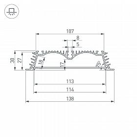 Профиль с экраном ALU-POWER-RW116F-2000 ANOD+FROST (Arlight, Алюминий)