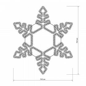 Фигура ARD-SNOWFLAKE-M2-940x940-576LED Blue (230V, 32W) (Ardecoled, IP65)