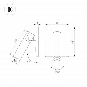 Светильник SP-READER-S60x86-3W Warm3000 (BK, 20 deg, 230V) (Arlight, IP20 Металл, 3 года)