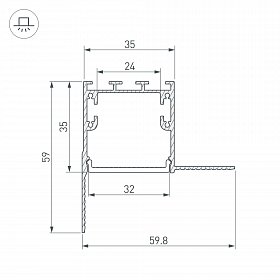 Профиль SL-LINIA32-FANTOM-EDGE-2000 ANOD (Arlight, Алюминий)