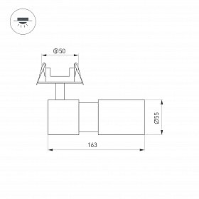 Светильник LGD-ARTEMIS-BUILT-FLAP-R55-12W Day4000 (BK, 8-80 deg, 230V) (Arlight, IP20 Металл, 5 лет)