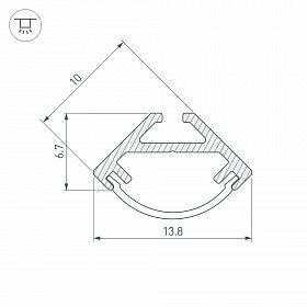 Профиль SL-KANT-H10-2000 BLACK (Arlight, Алюминий)