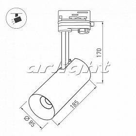 Светильник SP-POLO-TRACK-LEG-R85-15W Day4000 (WH-WH, 40 deg) (Arlight, IP20 Металл, 3 года)