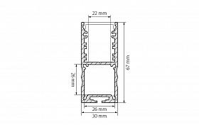 Профиль с экраном ALU-POWER-S30-2000 ANOD+CLEAR-P (Arlight, Алюминий)