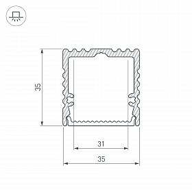 Профиль с экраном ALU-POWER-W35S-2000 ANOD+FROST (Arlight, Алюминий)
