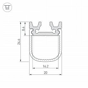 Профиль с экраном ALU-SQR-2000 ANOD+FROST (Arlight, Алюминий)